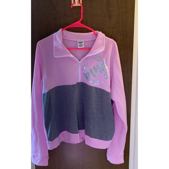 PINK Victoria's Secret Tops - PINK Quarter Zip Sweatshirt
